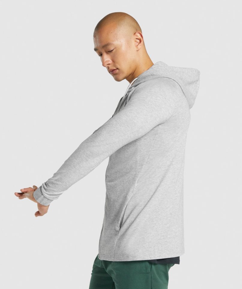 Men's Gymshark Critical 2.0 Zip Up Hoodie Light Grey | CA 36DA71